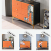 Italian Light Luxury Modern Orange Side Cabinet - Storage with Shelves for Living Room & Porch
