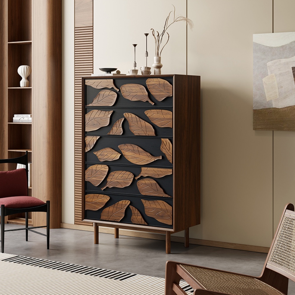 Antique Solid Wood Side Storage Cabinet - Simple Vintage Design for Entryway & Bedroom