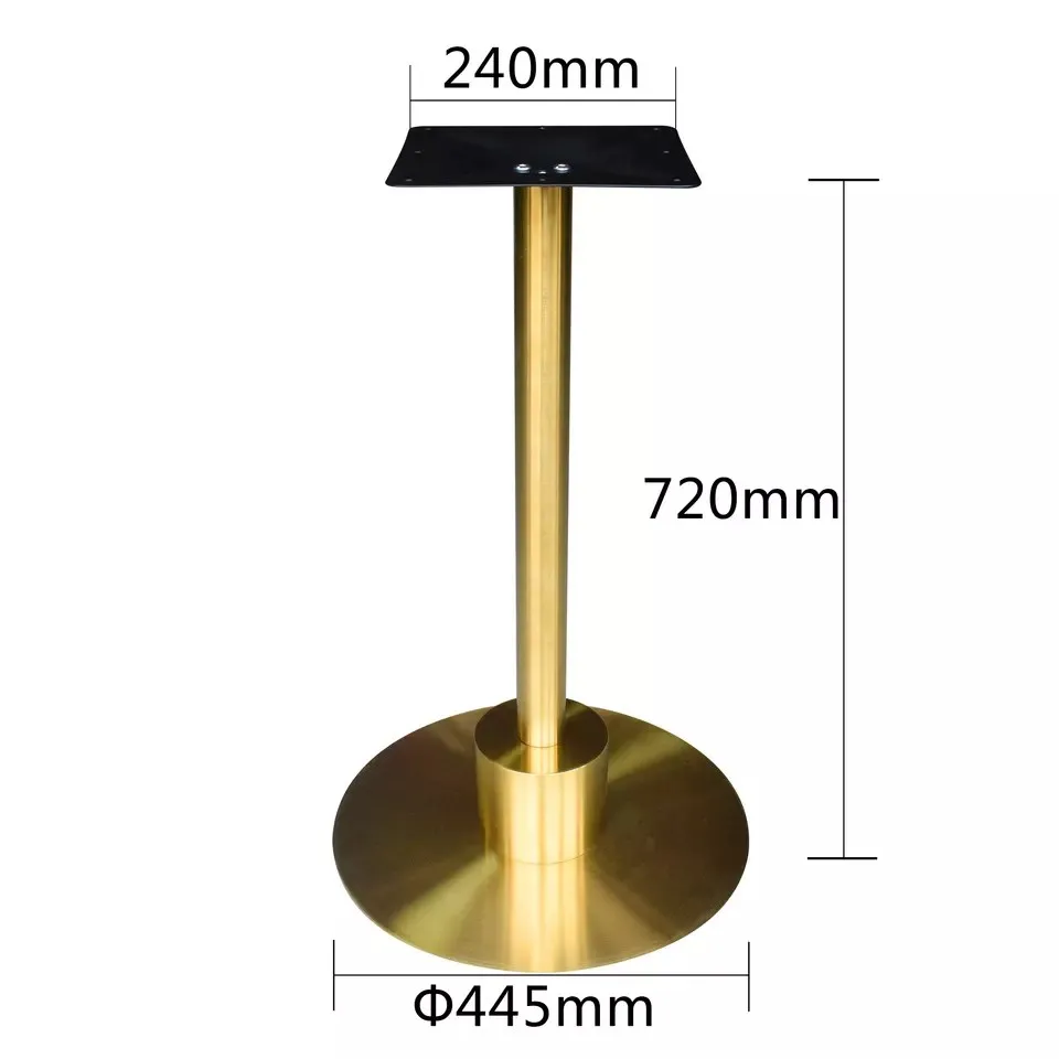 Artificial Marble Dining Table with Brass Stainless Steel Table Base