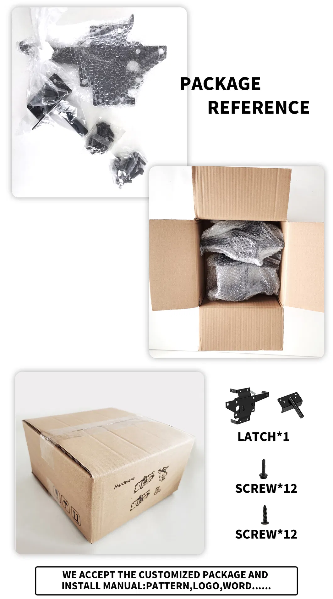 Stainless Steel Black Heavy-Duty Drop Rod for Garden Gate Fence Door Hardware