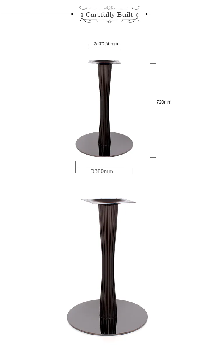 Wholesale Price Titanium Black Stainless Steel Table Leg Round Metal Table Base