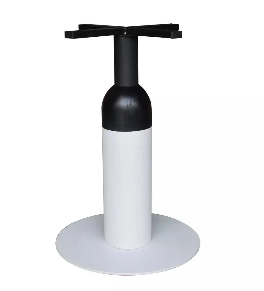 Wholesale Black and Whit Dining Table with Heavy Duty Iron Table Base