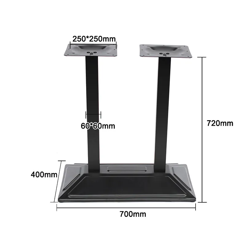 Wholesale Black Powder Coated Double Legs Table Base