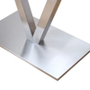 Four People Seating Long Dining Table Legs Stainless Steel Table Base