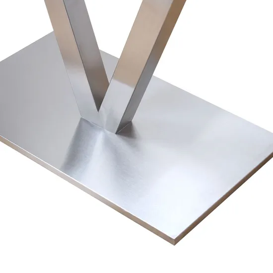 Four People Seating Long Dining Table Legs Stainless Steel Table Base