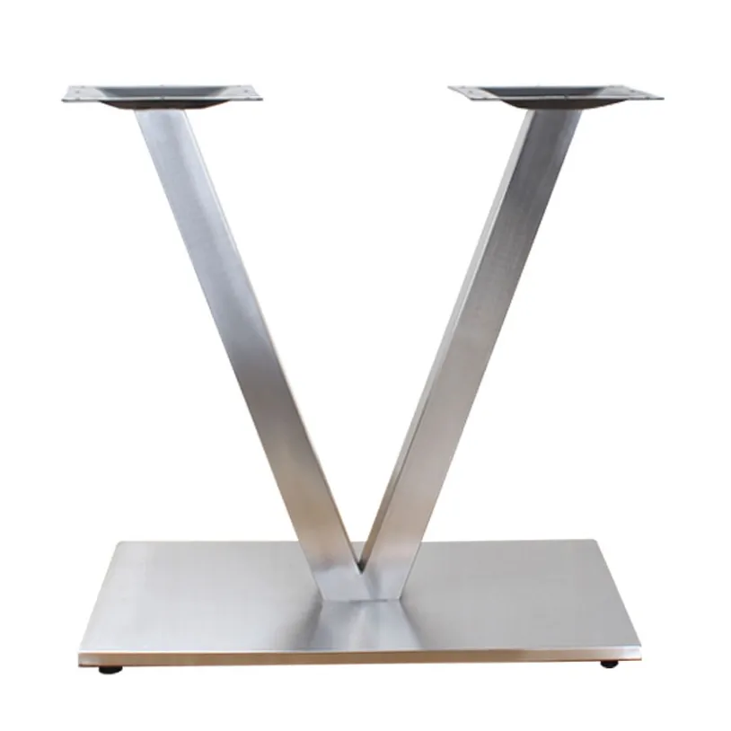 Brushed V Shape Stainless Steel Dining Table Base Heavy Duty Table Leg