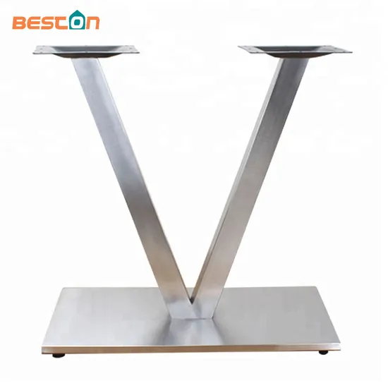 Brushed V Shape Stainless Steel Dining Table Base Heavy Duty Table Leg