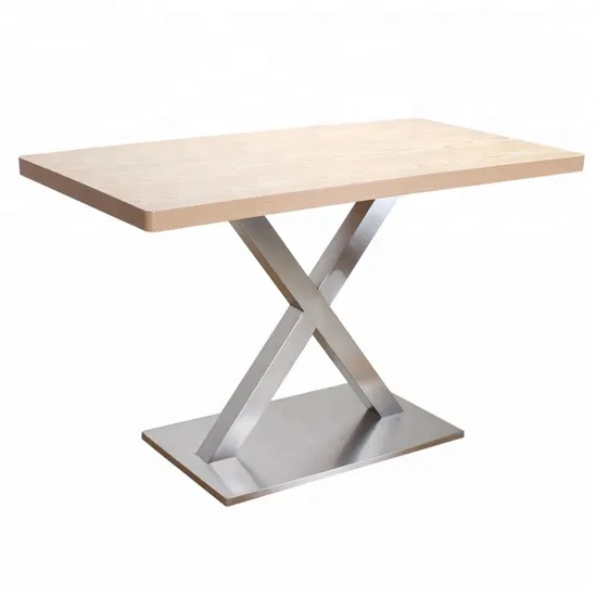 Concise X Shape Tube Rectangular Pedestal Metal Furniture Legs Table Base