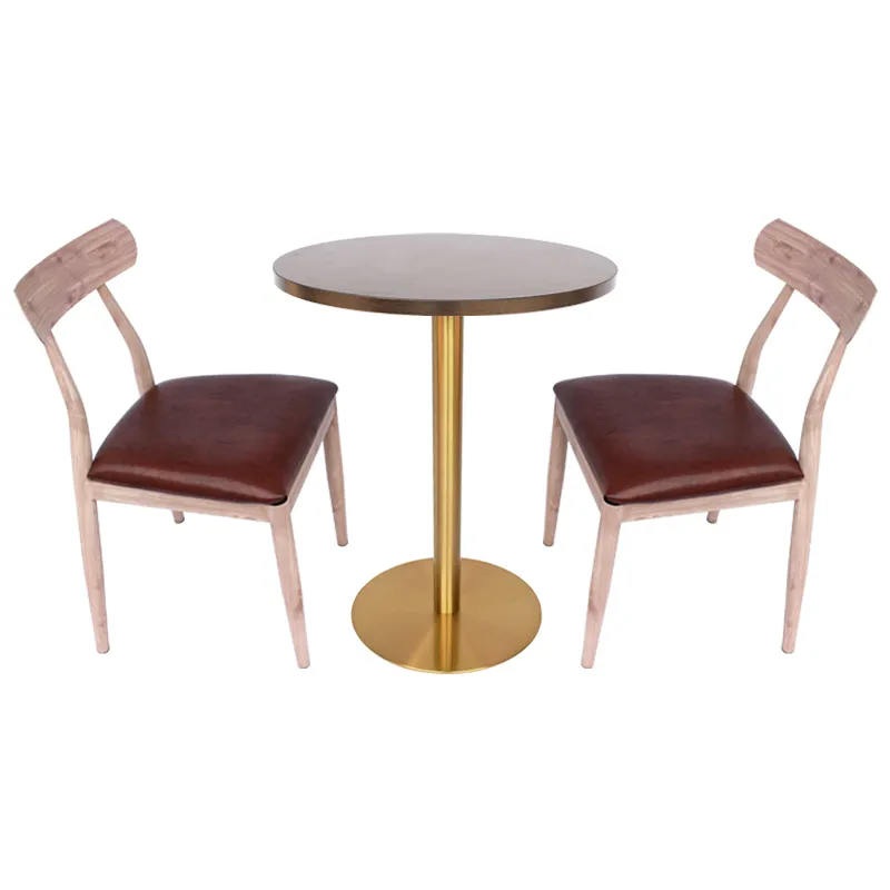 Furniture Italy Design Dining Table with Stainless Steel Gold Metal Table Base