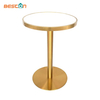 Furniture Italy Design Dining Table with Stainless Steel Gold Metal Table Base