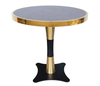 Stainless Steel Titanium Gold Edged Jazz White Round Artificial Stone Table Base