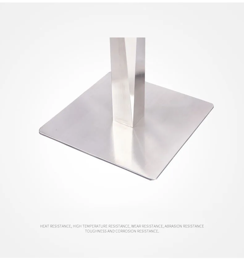 Heavy Duty Square Marble Glass Industrial Furniture Base Restaurant Table Base