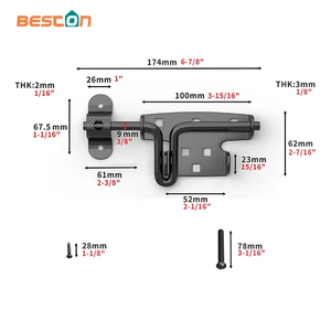 Black Safety Lock Bolt Heavy Duty Slide Bolt Lock Door & Window Hinges