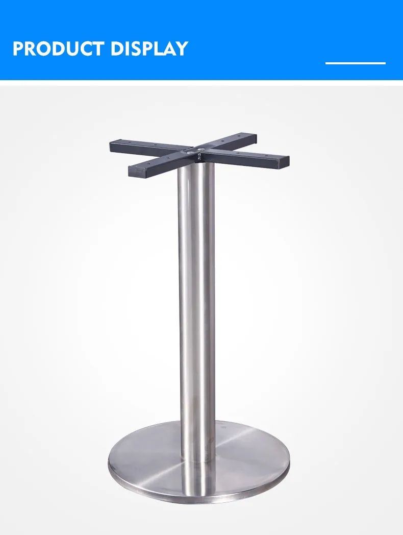 Cross Dining Large Pedestal Dining Metal Stainless Steel Restaurant Furniture Base