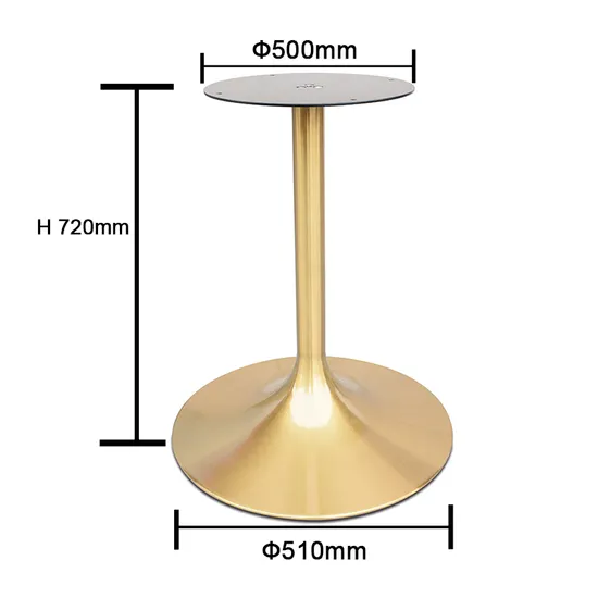 New Design Titanium Gold Hairline Tulip Table Base for Dining Table