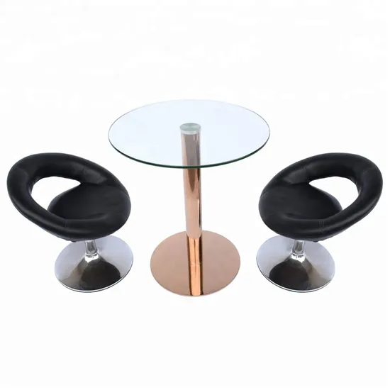 Stable Glastisch Edelstahl Round Glass Top Single Leg Dining Cafe Table Base