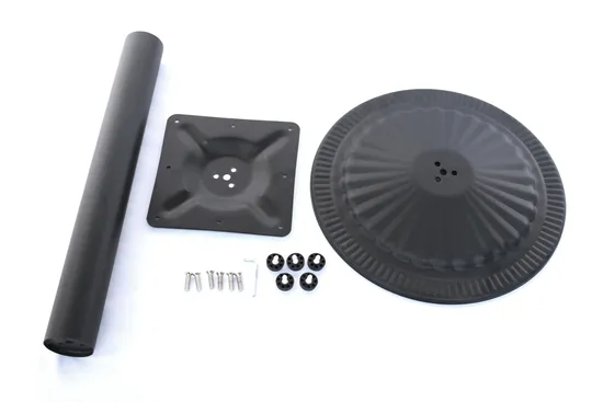 Black Round Shape Iron Metal Table Base with Leveling Legs for Cafe