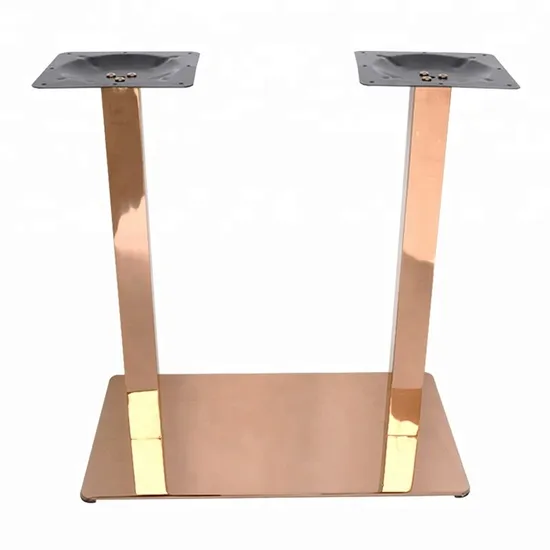 Built Metal Rose Gold Furniture Legs Table Base with Rectangle Base