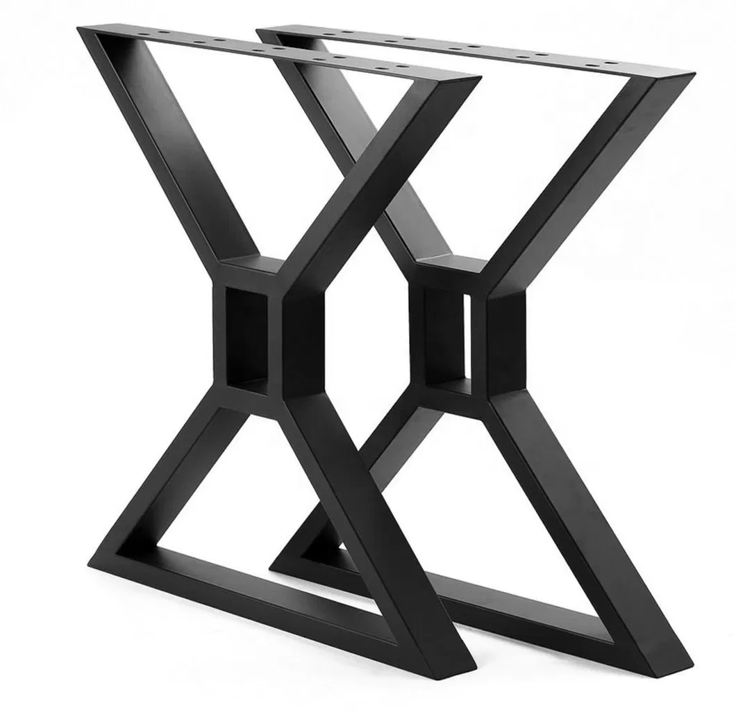 MID Century Modern X-Frame Metal Solid Frame Black Durable Table Legs