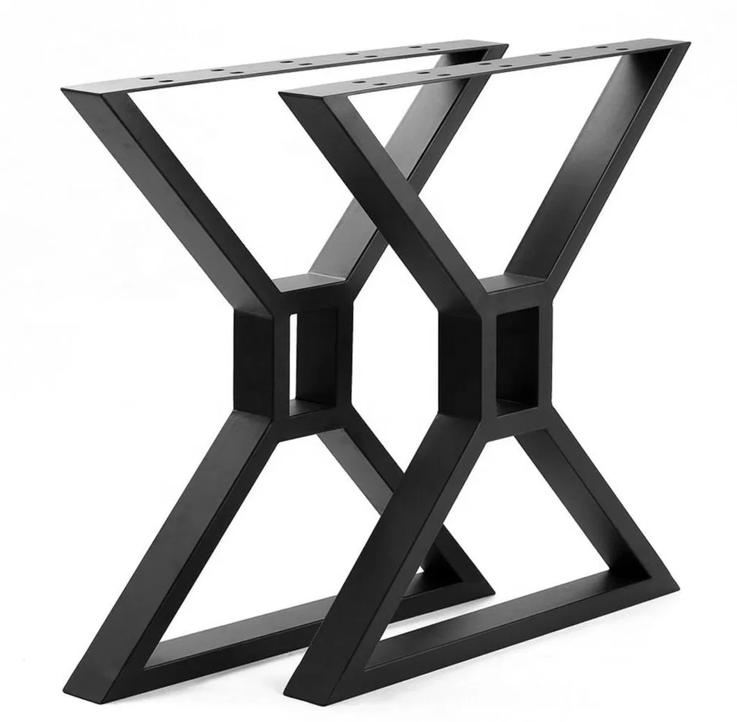 MID Century Modern X-Frame Metal Solid Frame Black Durable Table Legs