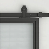 Glass Sliding Barn Door Paneled Frosted Glass Carbon Steel Frame Sliding Closet
