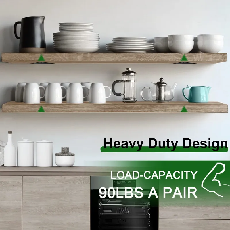 Black Triangle Brackets for Shelves Floating Shelf Hardware Hidden Decorative Shelf Bracket