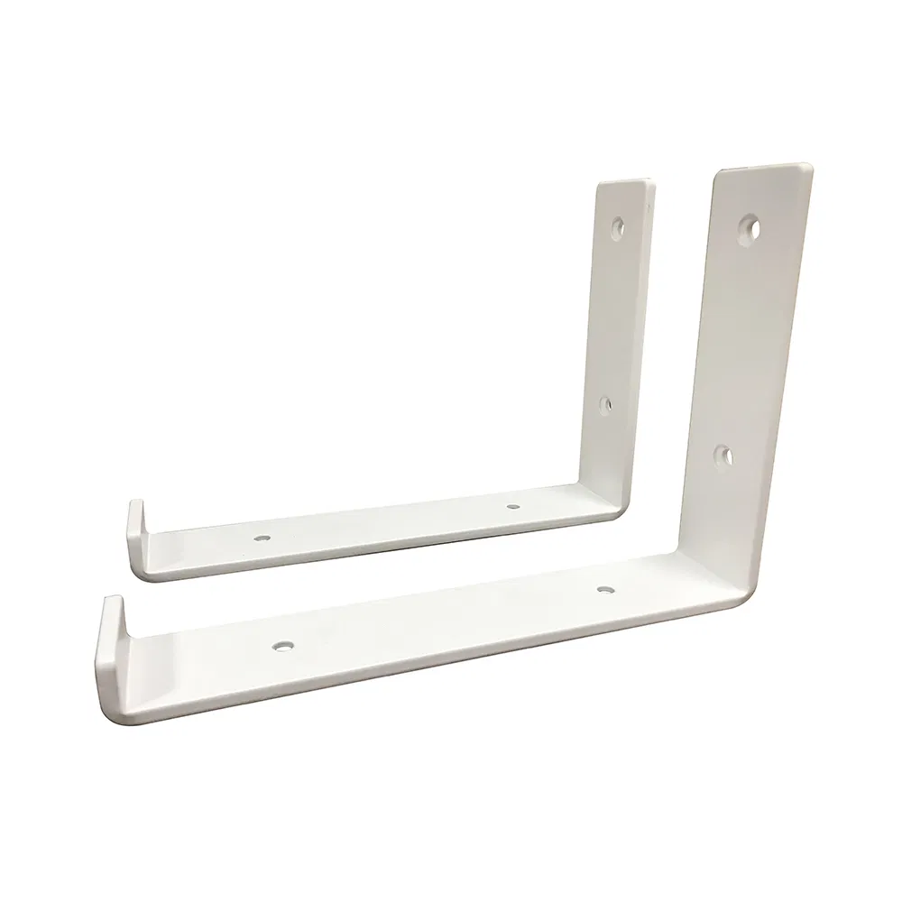 Bright White Finish Floating Shelf Bracket Stainless Steel Brackets