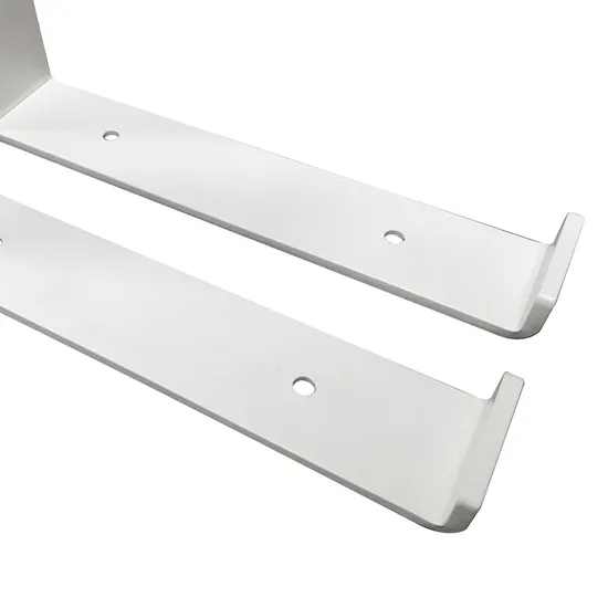 Bright White Finish Floating Shelf Bracket Stainless Steel Brackets