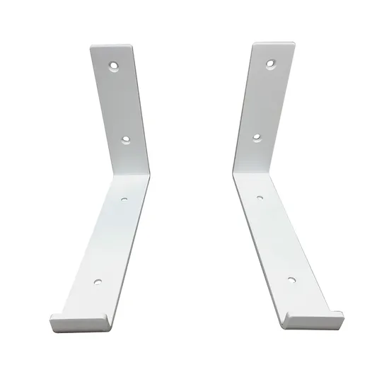 Bright White Finish Floating Shelf Bracket Stainless Steel Brackets
