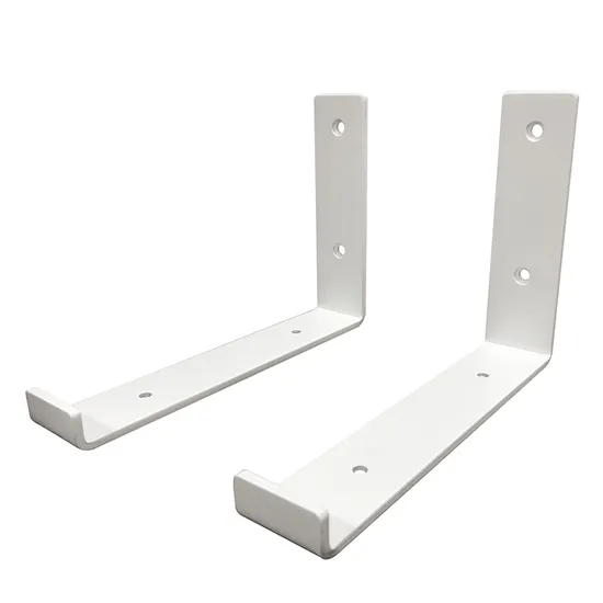 Bright White Finish Floating Shelf Bracket Stainless Steel Brackets