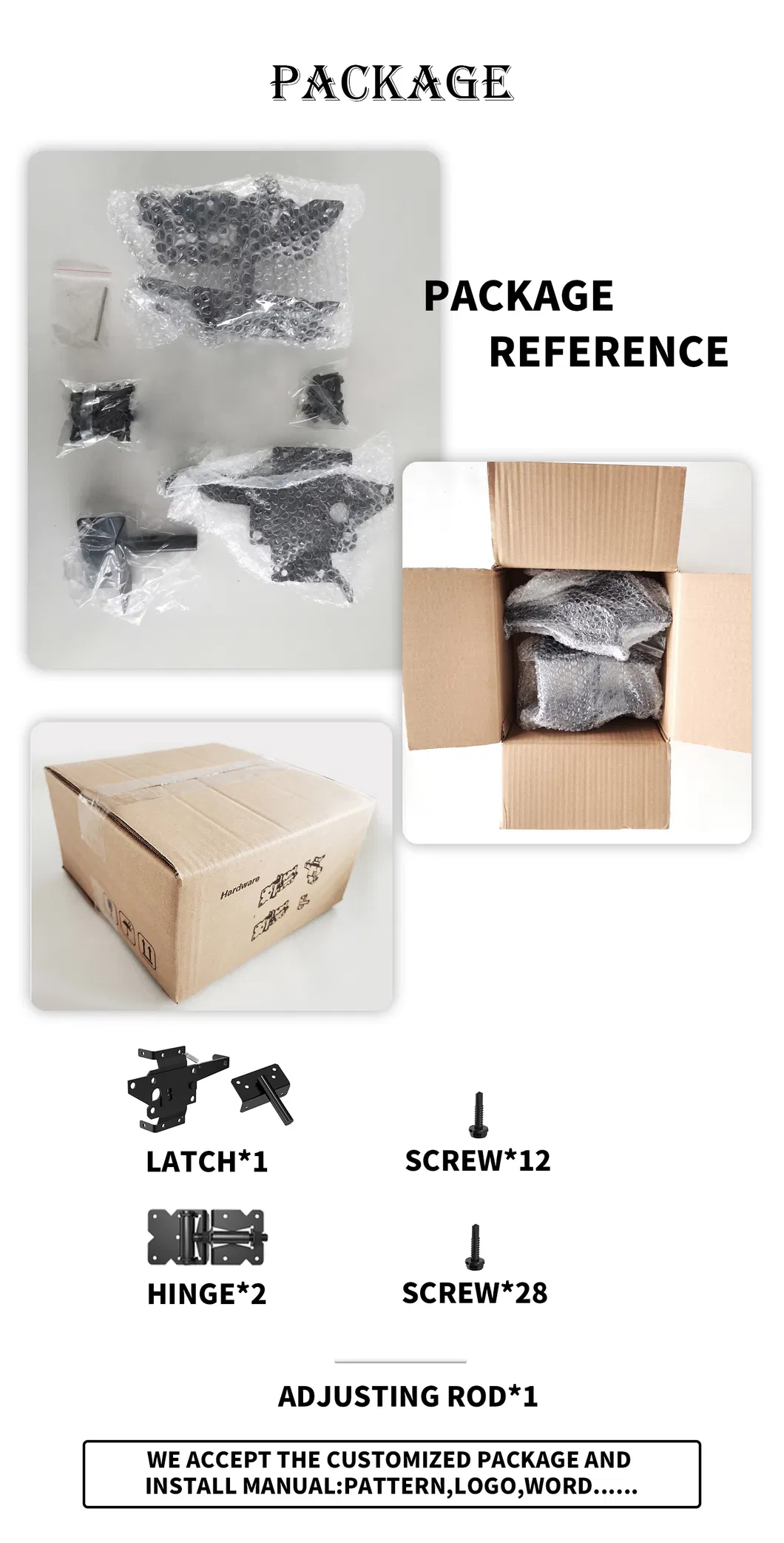 Garden Gate Fence Latches for Wood Vinyl Fence Post Mount Locking Hardware