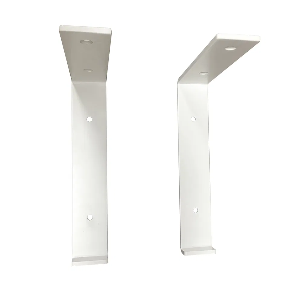 Bright White Finish Floating Shelf Bracket Stainless Steel Brackets