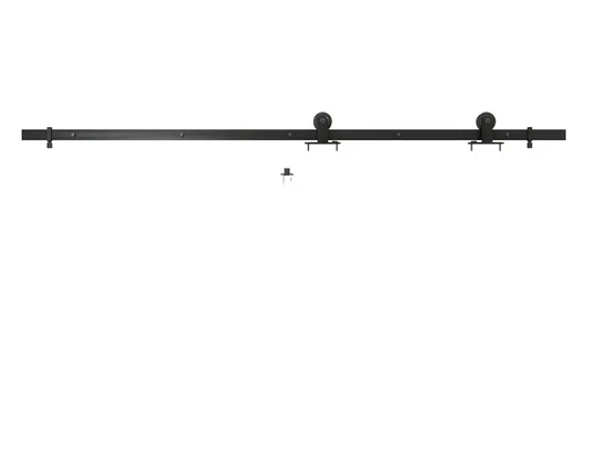 Customized Size Interior Matt Black Metal Frame Glass Door with Hardware Kit