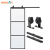 Mechanism Interior Mount Barn Door Hardware Kit Glass Sliding Barn Door