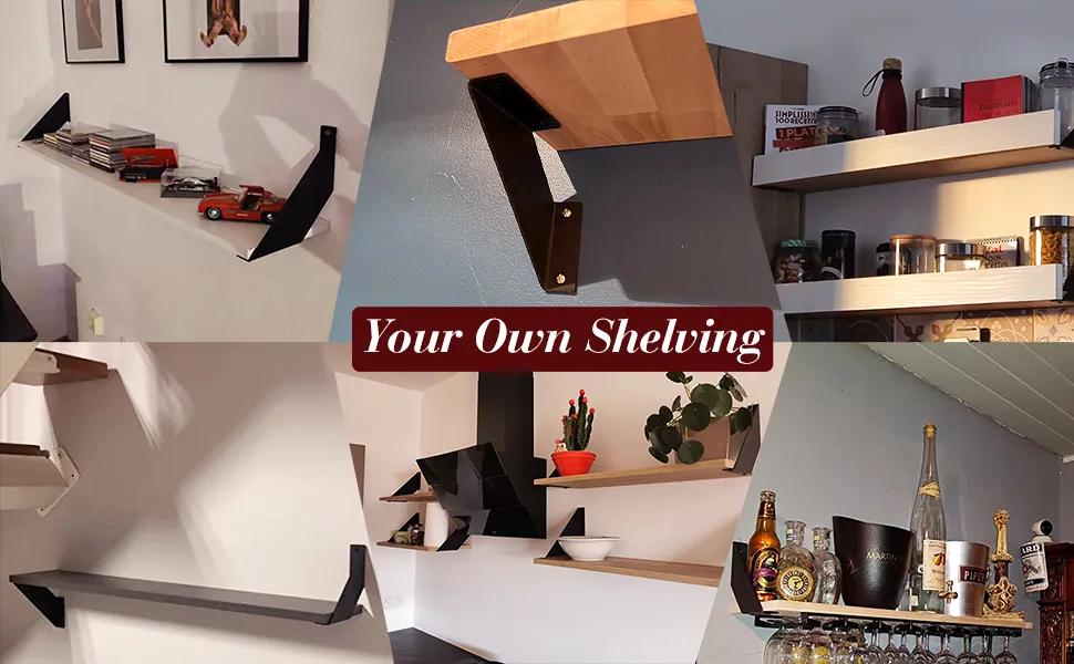 Metal Steel Shelf Brackets L Wall Bracket with Screw for Brace Industrial