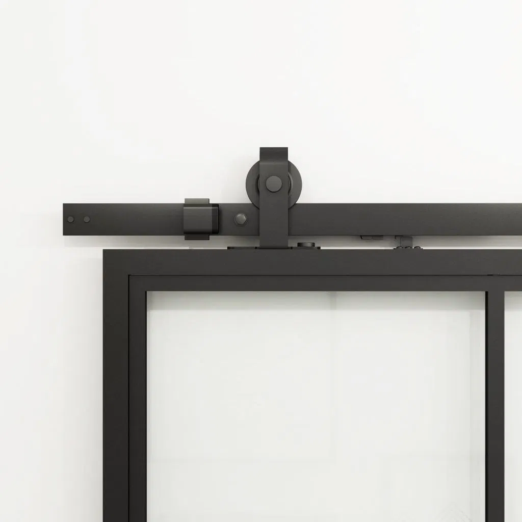 Metal Frame Glass Doors with Tempered Glass Clear with Sliding Door