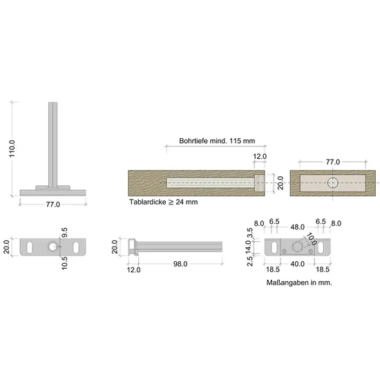 Assorted Household Hardware Kit for Wood Shelves Floating Bracket