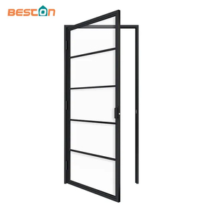 Fashion Metal Frame Clear Tempered Glass Swing Doors