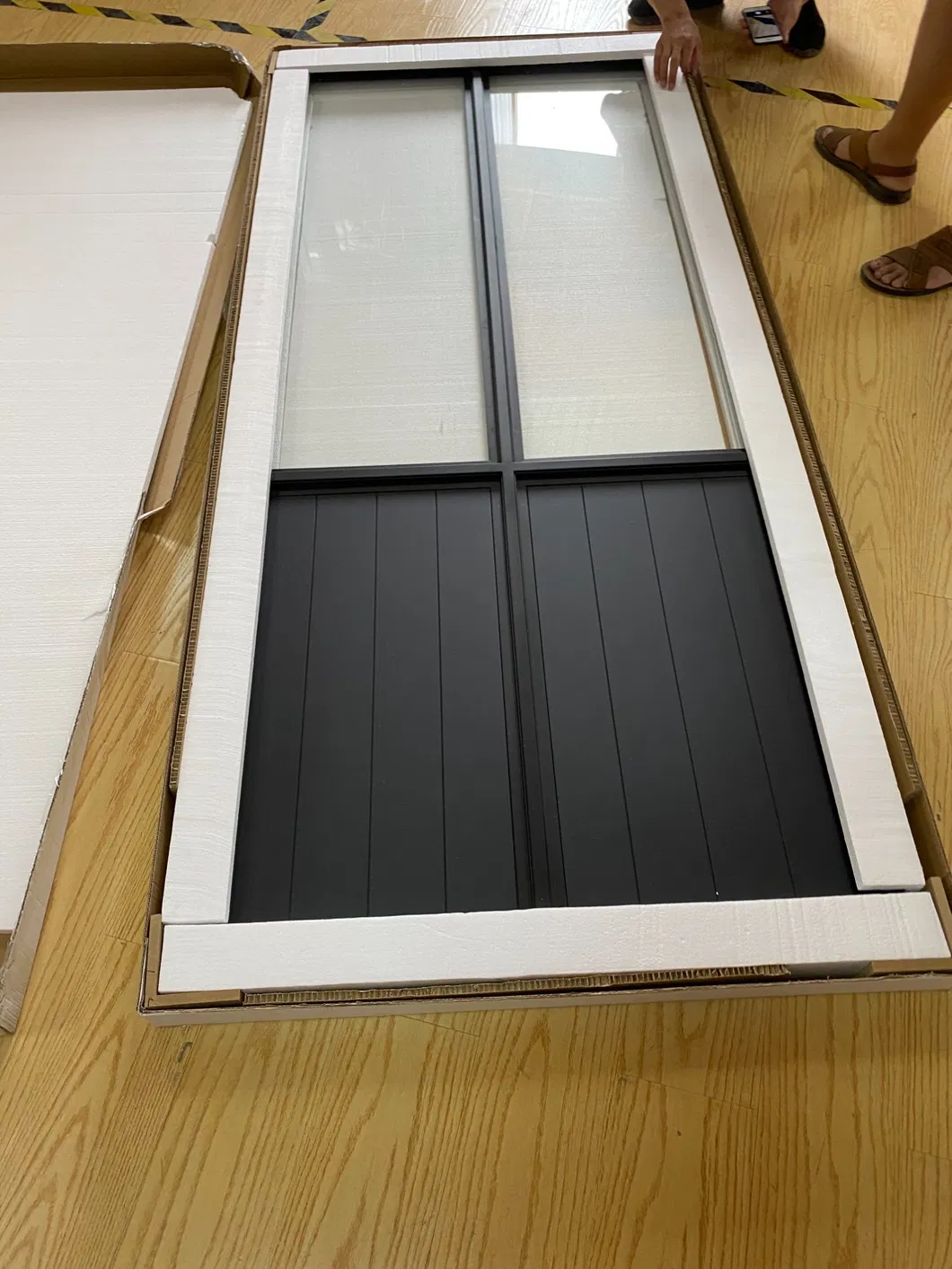 Steel Frame Sliding Glass Door Double Grid Door
