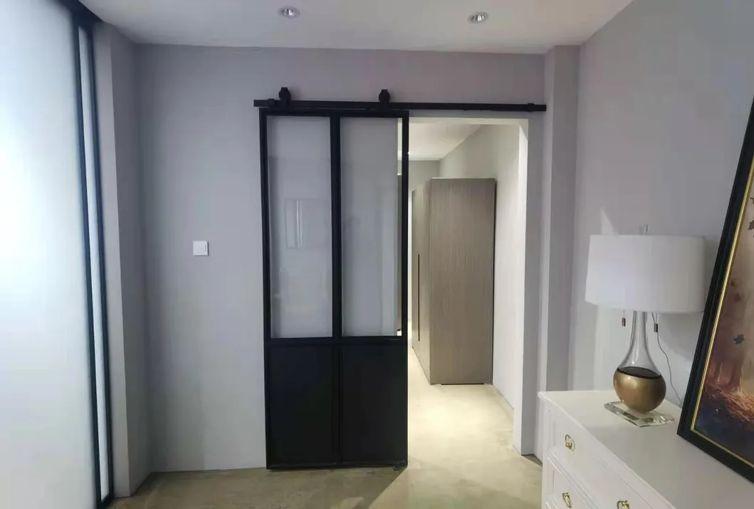 Steel Frame Sliding Glass Door Double Grid Door