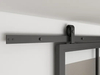 Steel Frame Clear Glass Sliding Barn Door with Hardware Kit