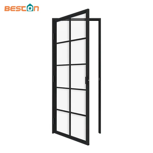 Custom Steel Frame Glass Swing Door with Hardware
