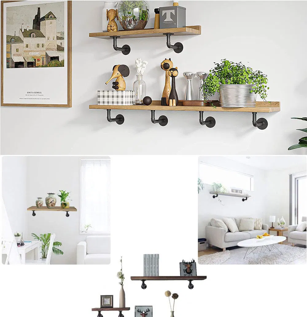Wall Mounted Shelf Bracket Hanging Wall Metal Copper Pipe Bracket