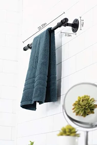 Rustic Pipe Wall Mount Towel Rack Bath Hardware Fixture Set Bracket