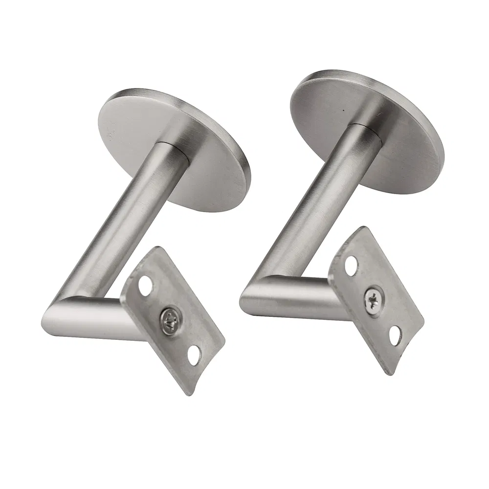 Exterior Antique Wrought Iron Sturdy Wall Mount Stainless Steel Round Handrail Brackets