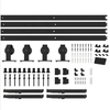 Double Shed Steel Frame Clear Glass Soft Close Barn Doors with Hardware Kit