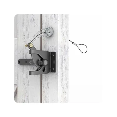 Post Latch &amp; Strap Hinge Door Drop Rod Kit Metal Black Fence Hardware