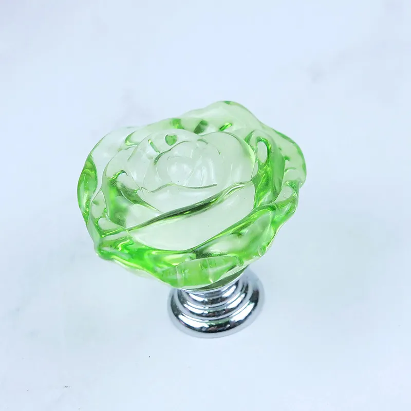 Rose Shape Kitchen Knob Lever Rhinestone Colorful Handles Crystal Cabinet Knob Handle