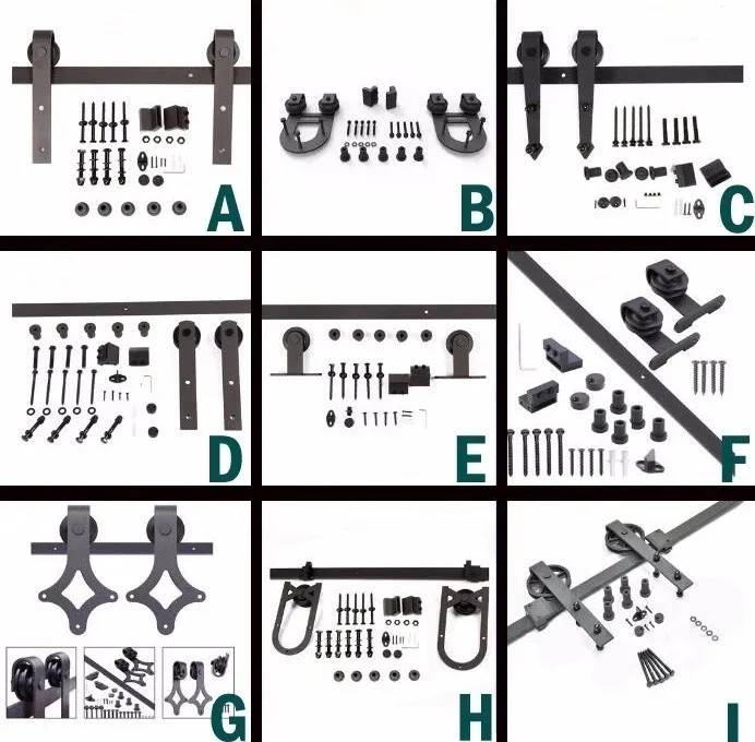 European Modern Stainless Steel Glass Door Sliding Barn Door Hardware System Kits