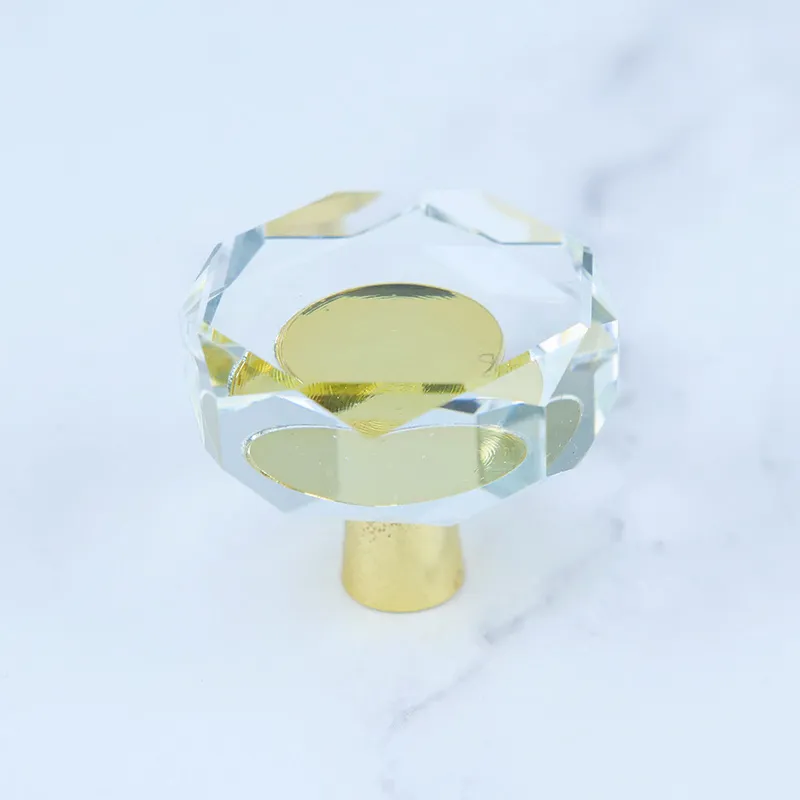 Natural Crystal Irregular Handle Sliced Shape Crystal Glass Door Lever Pull Handles